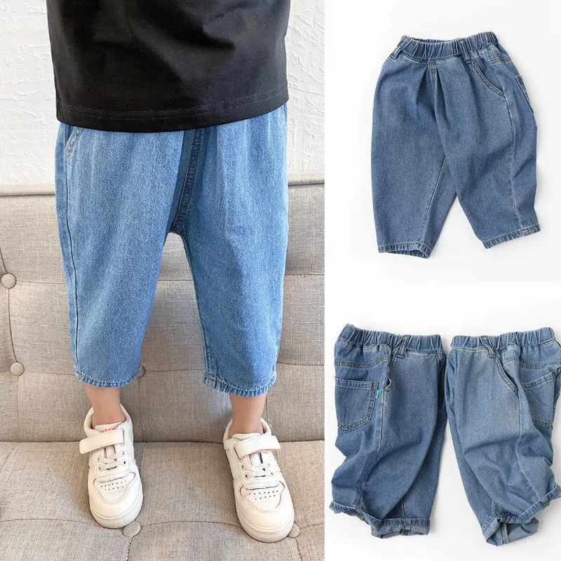 

Children Cotton Denim Shorts Summer Thin Boys Pants Casual Boys Harem Pant