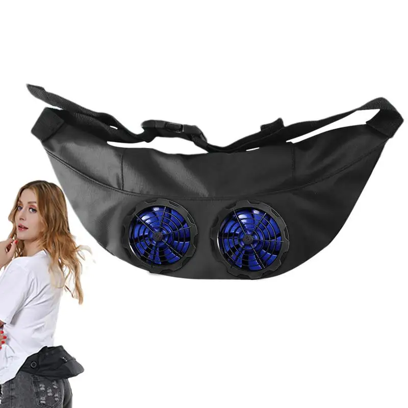 Belt Fan Portable Personal Body Fan Fanny Pack USB Powered Powerful Airflow Mini Waist Fan Wearable Personal Fan Hands-Free