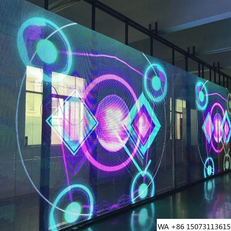 شاشة LED زجاجية شفافة عالية السطوع للأماكن المغلقة - ألوان كاملة مخصصة لنوافذ بابية السوبر ماركت #4