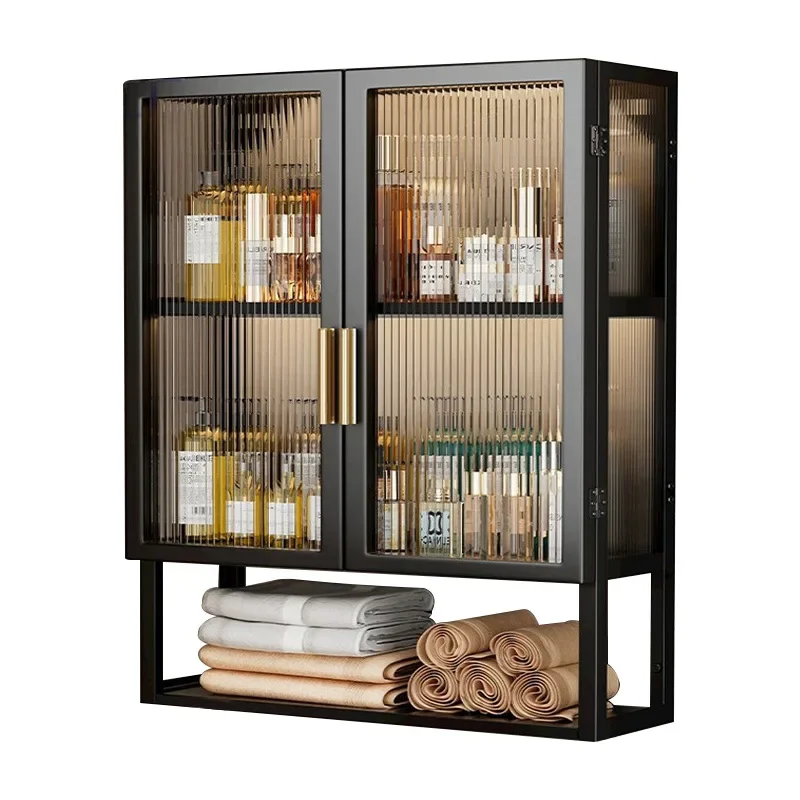 Toilet locker Wall-mounted non-punching bathroom washstand Storage rack above toilet Waterproof storage cabinet