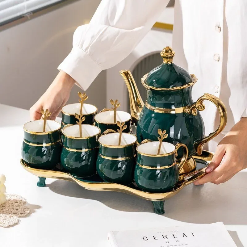 golden porcelain tea cup and saucer set with porcelain bone china ceramic teapot set ceramic gold coffee mugs