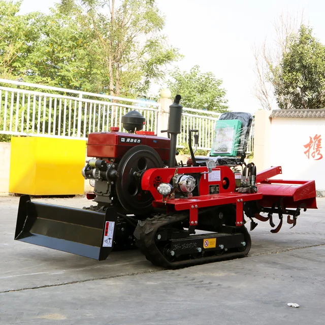 Agriculture Machinery Equipment 25hp Diesel Crawler Farm Walking Tractors With Rotary Tillage Machine for Sale