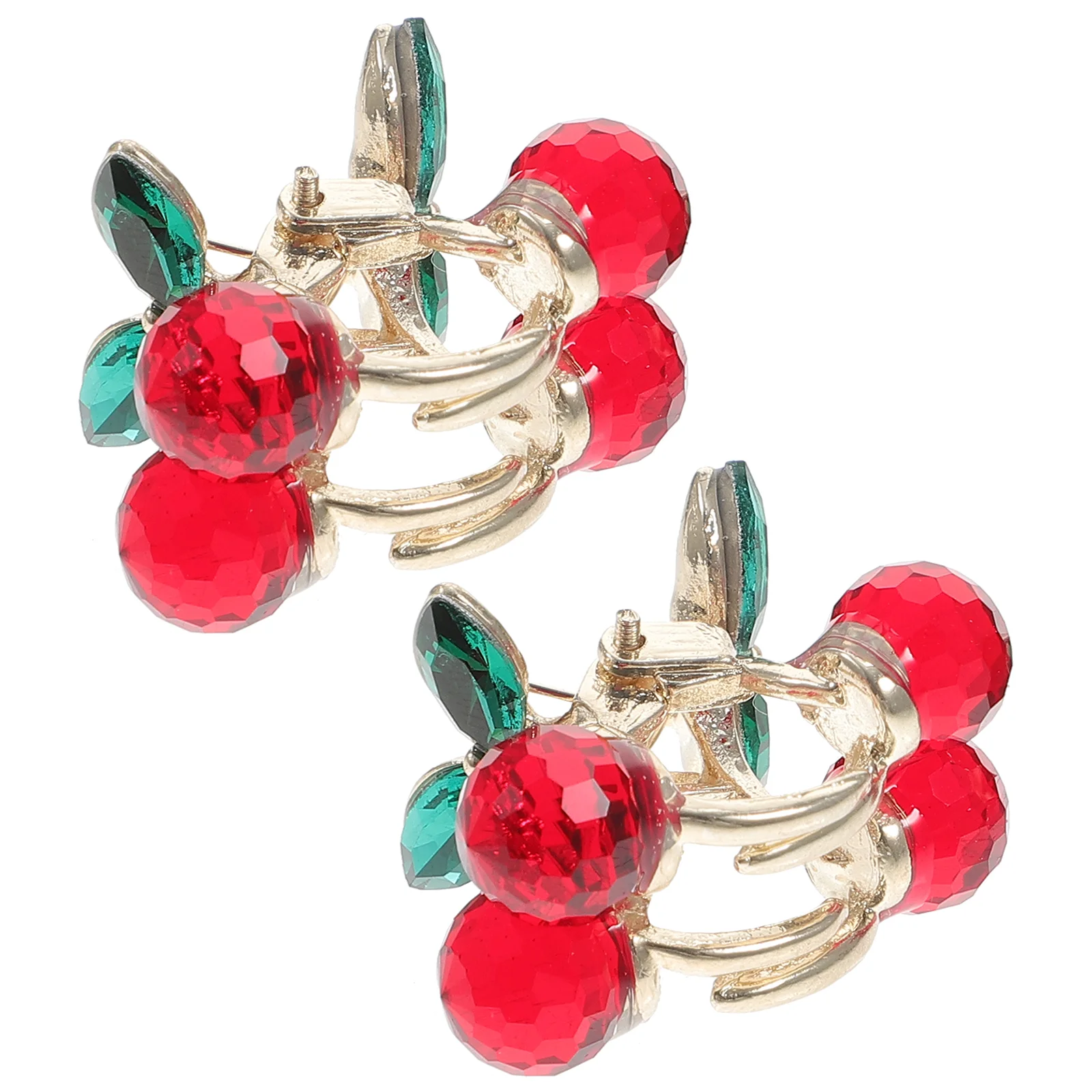 

2 Pcs Cherry Barrettes Small Hair Clips Claw Clamps Mini Women Jaw Alloy Lady Headdress