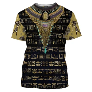 Old Egyptian Horus 3D Druck Sommer von Männern das Hals T-Shirt lässig Kurzarm übergroß 6 Hauptverkleidungskleidung Ägypten männlich - №1