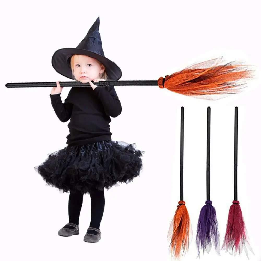 Miracle Handcraft Halloween  Decorative Children's Performance Classic Party Prop Witch Broom Flying Broomsti Witch Accessory