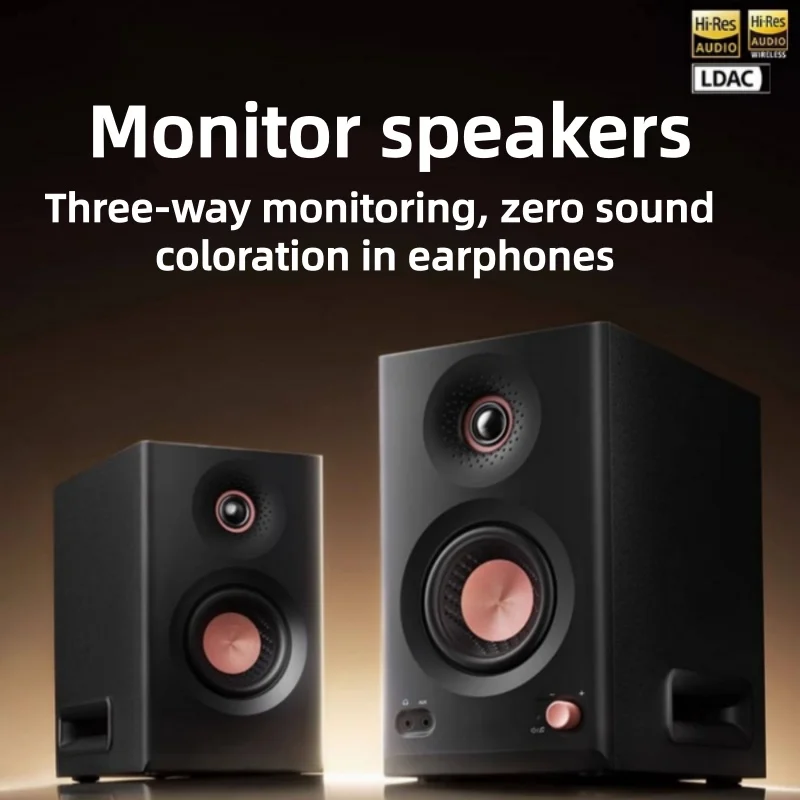 MR5BT Tri-amped Powered Studio Monitor Speakers with HIFI Sound Quality Bluetooth 6.0 Active Speakers Support XLR TRS AUX RCA