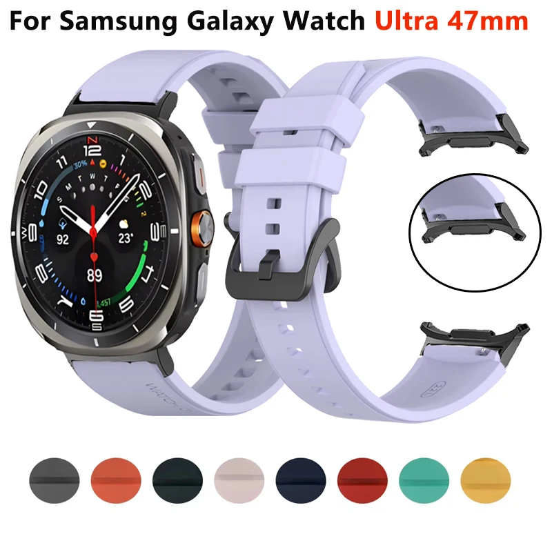 Ремешок силиконовый для Samsung Galaxy Watch Ultra 47 мм, цветной спортивный браслет для Samsung Watch Ultra7 47 мм, аксессуары для наручных часов