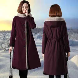 2024 Herbst Winter neue Schnee Parkas 4xl Frauen langen Mantel koreanischen losen Nerz imitat Pelz Liner Kunst pelz Jacke warmen Kapuzen mantel