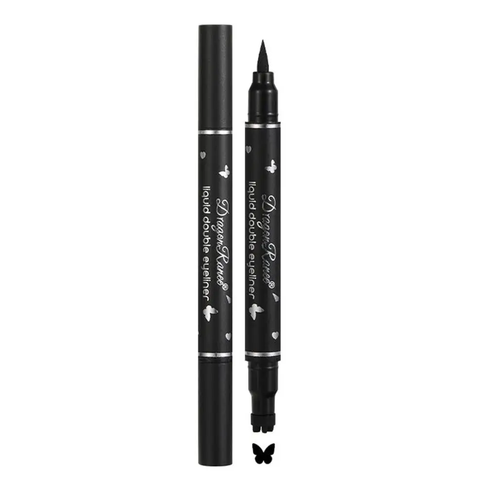 Dwugłowy eyeliner w kształcie gwiazdy Czarny długopis w pudełku Wodoodporny, odporny na pot Eyeliner Seal Kosmetyki kosmetyczne dla kobiet S8z0