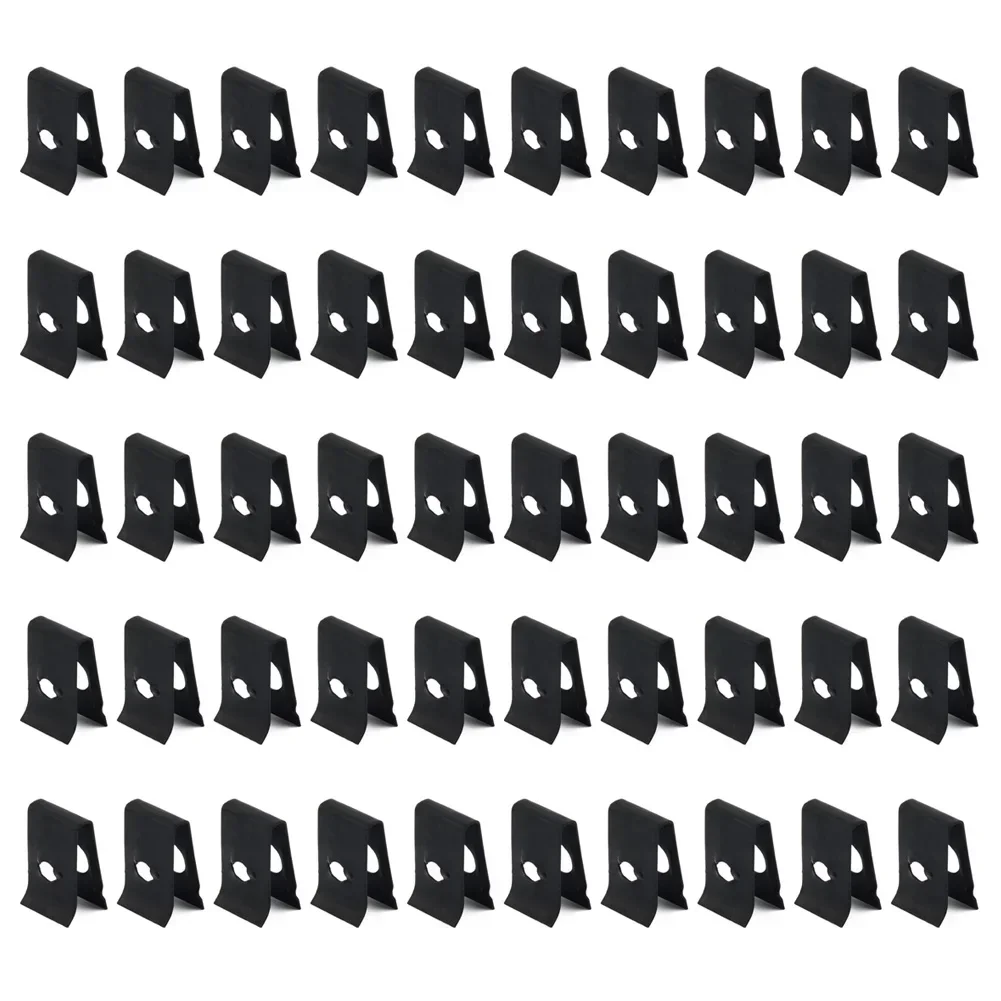 50pcs Metal Car Speed Fastener U-Nuts Self Tapping Screw Spire Clip Spring Plate For Dashboards Interior Door Panels Car Acces