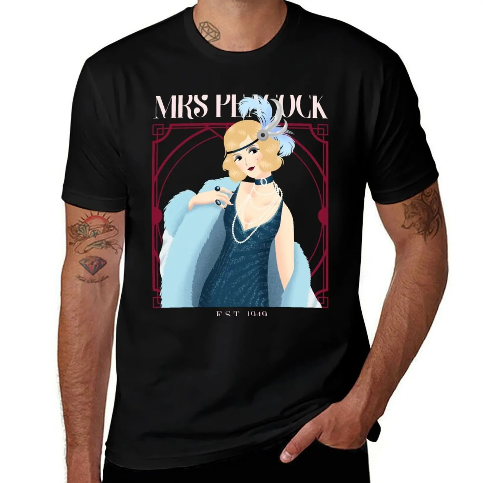 T-shirt Mrs Peacock Clue aka Cluedo Board Game, t-shirt décontracté à manches courtes au design simple