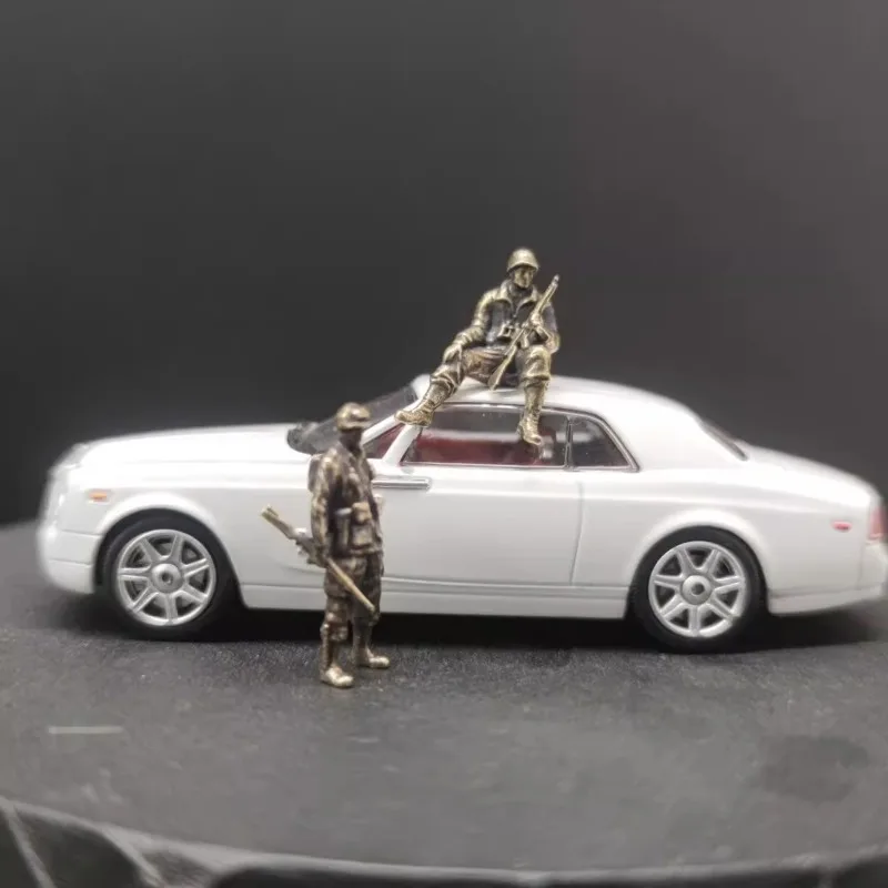 شخصيات الحركة النحاسية الأمريكية للجنود في الحرب العالمية الثانية، وضع الجلوس، وضعية واقفة، إكسسوارات زينة إبداعية، هدايا #3