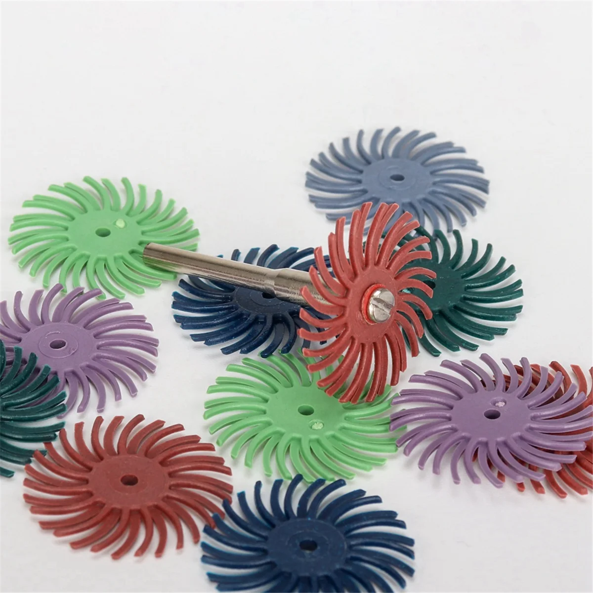 ABRN 76Pcs Radial Bristle Disc Kit Abrasive Brush 1/8Inch 3/2.35mm Detail Polishing Wheel for Rotary Tool Accessories