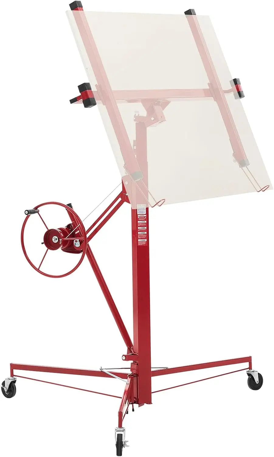 VEVOR 11ft Drywall Lift, Heavy-Duty 150 lbs Sheetrock Hoist with Adjustable Telescoping Arm, Lockable Wheels, Drywall Lifter Pan