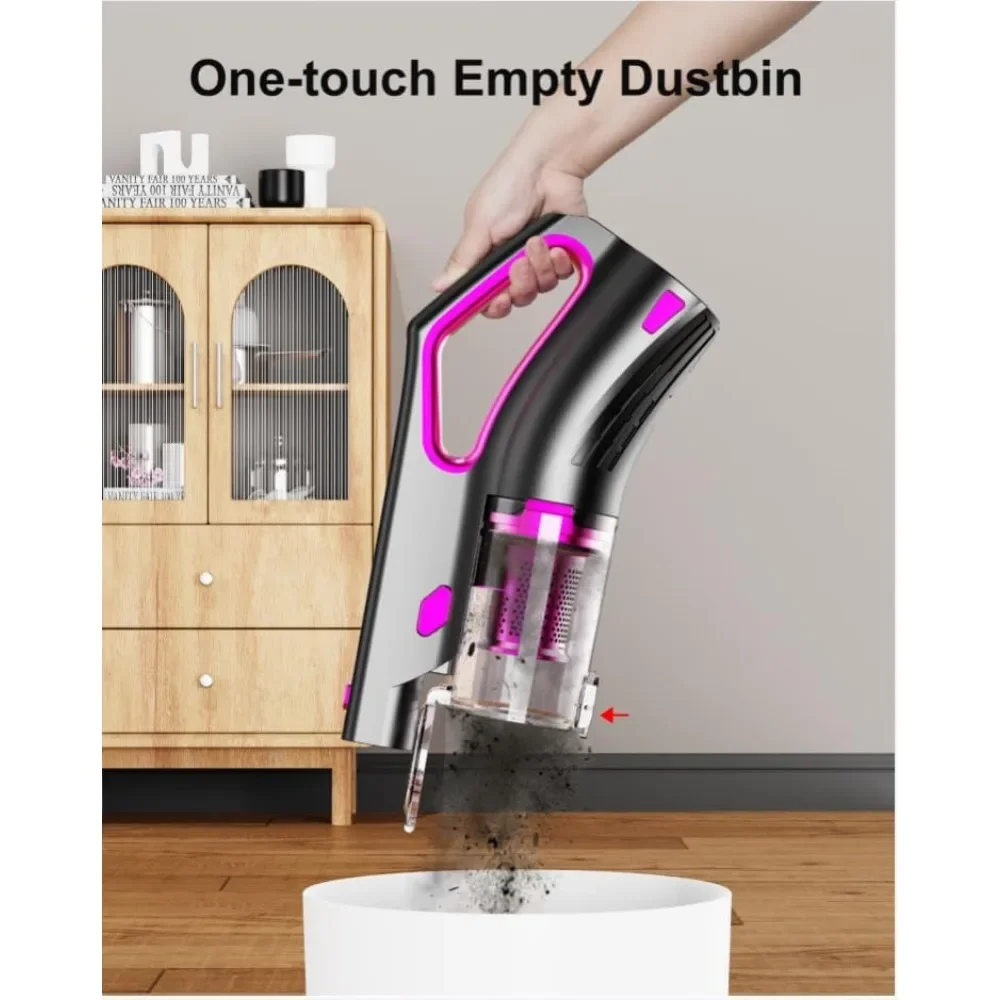 

Cordless Vacuum Cleaner Telescopic Wand, 7 in 1 Lightweight Stick Vacuum, Rechargeable Electric Broom, V-Shaped Brush Vacuum