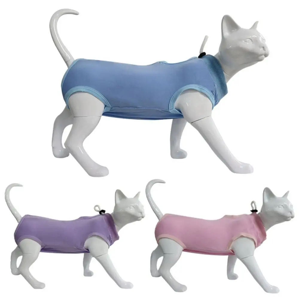 Washable Soft Cat Recovery Suit Anti Bite Prevent Lick Weaning Jumpsuit Adjustable E-collar Alternative Small Pet Vest Kitten