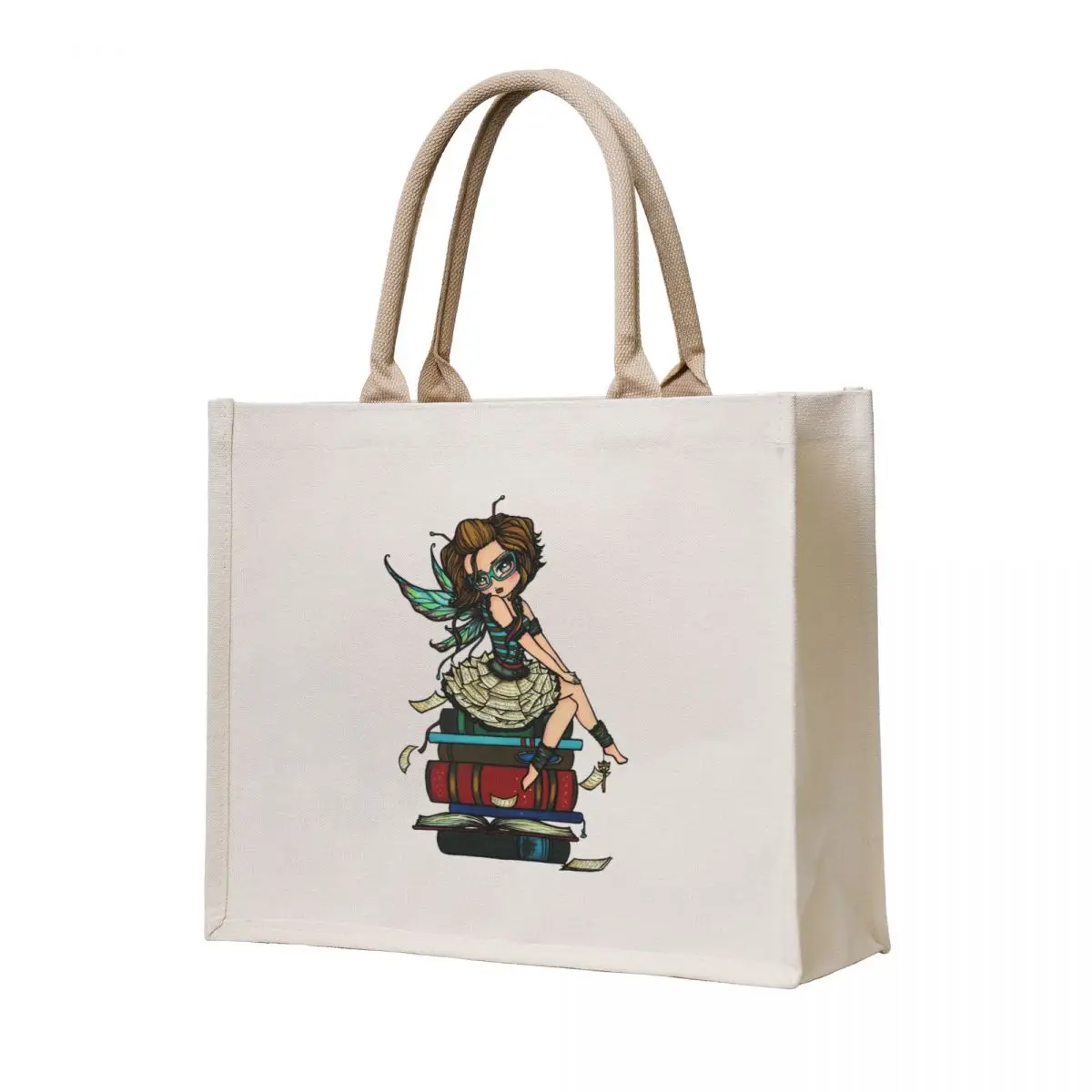 

Library Fairy Tote Bag personalized tote Fabric bag shopper bag woman shopper women