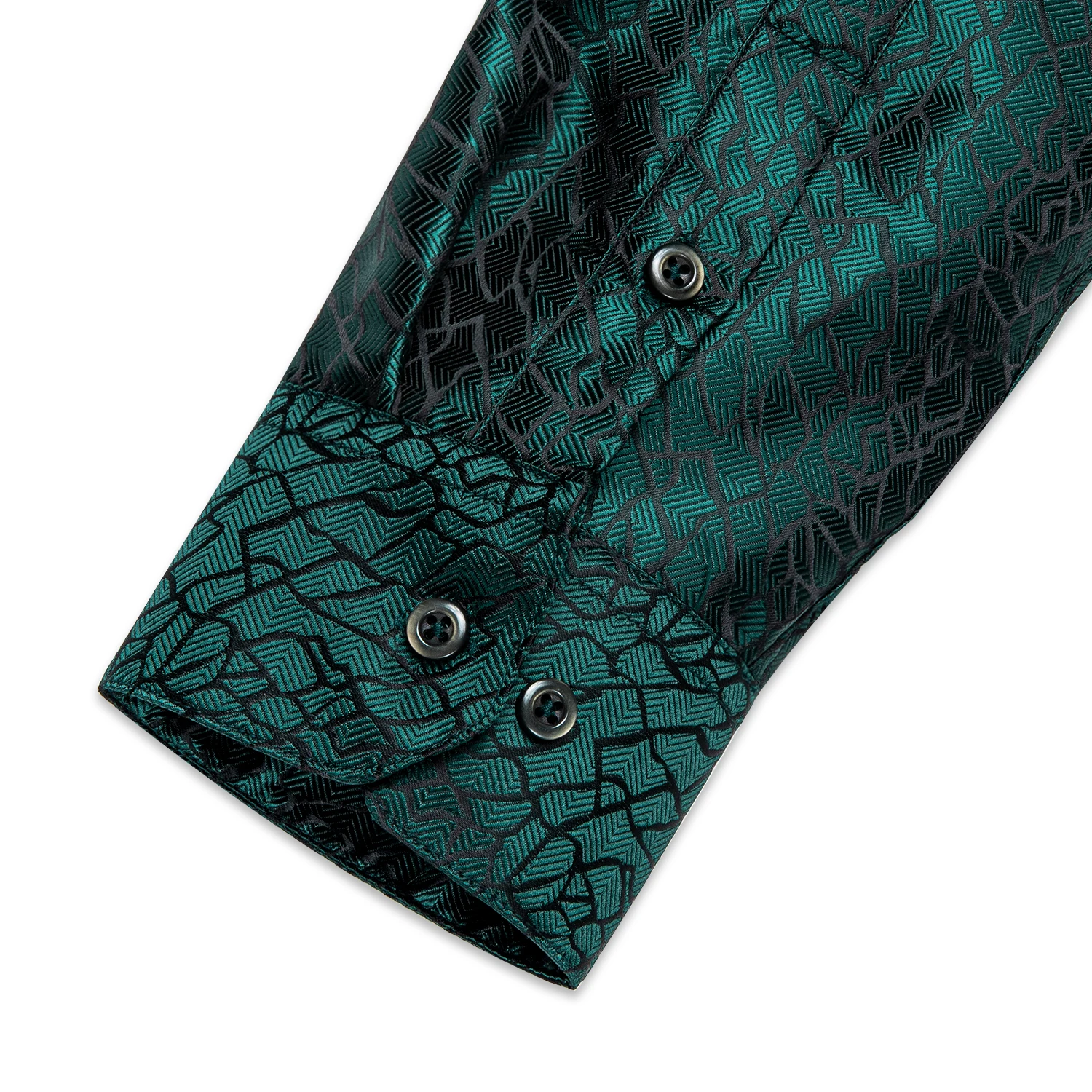 Dark Green Luxury Designer Men\'s Silk Shirt Long Sleeve Wedding Prom Men Button Down Collar Dress Shirt Blouse Men Clothing