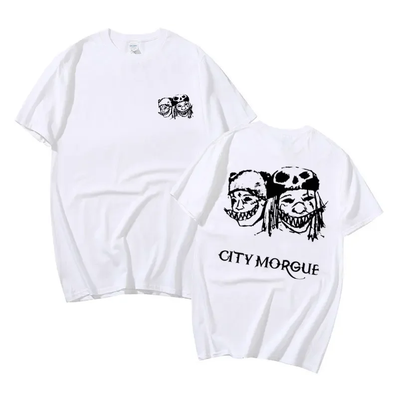 Rapper Men's Casual Cartoon Fun T-shirt Retro ZillaKami City Morgue Double-sided Printed T-shirt Men's Hip-hop Oversized T-shirt