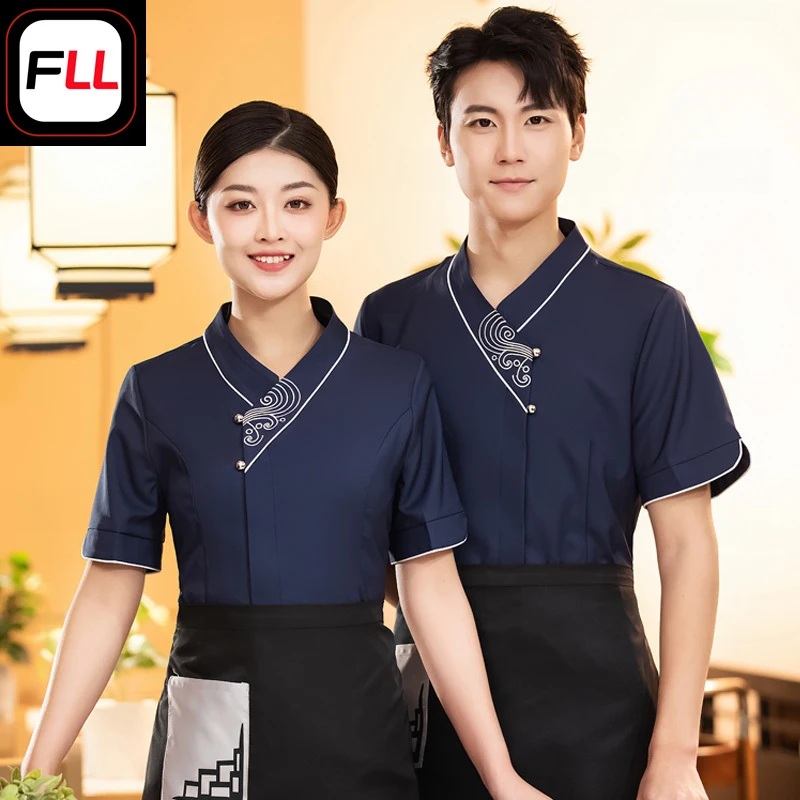 

В наличии новые женские униформы в китайском стиле для официантов, для предприятий общественного питания, ресторанов с горячими блюдами и сетевых ресторанов, летняя коллекция.