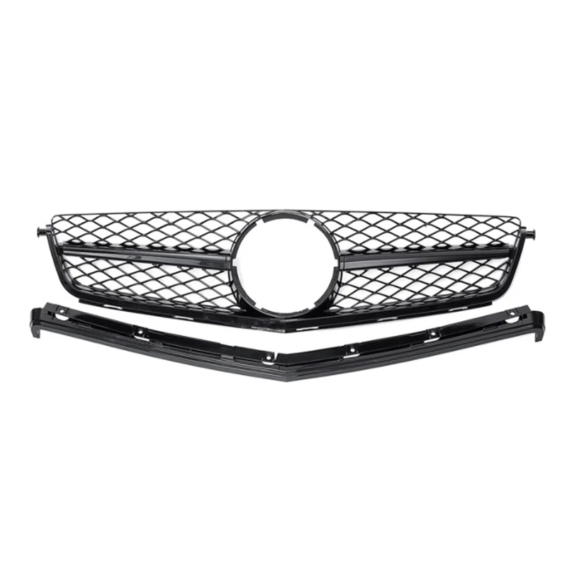 Front Bumper Grille Hood Grill For Mercedes-Benz C Class W204 C63 For AMG 2008 2009 2010 2011 Tuning Grills