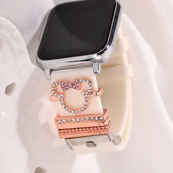 5個卡通老鼠水鑽錶帶環,可愛金屬錶帶掛飾,相容於iWatch系列 8 最佳銷售 蘋果手錶迪士尼 - №6