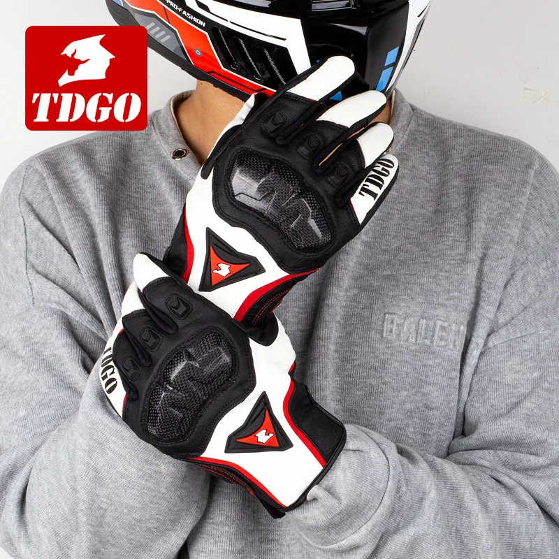 

Lightweight Summer Motorcycle Gloves Leather Carbon Fiber Sports Bike Gloves Anti-Slip Motocross Gloves for Men Women