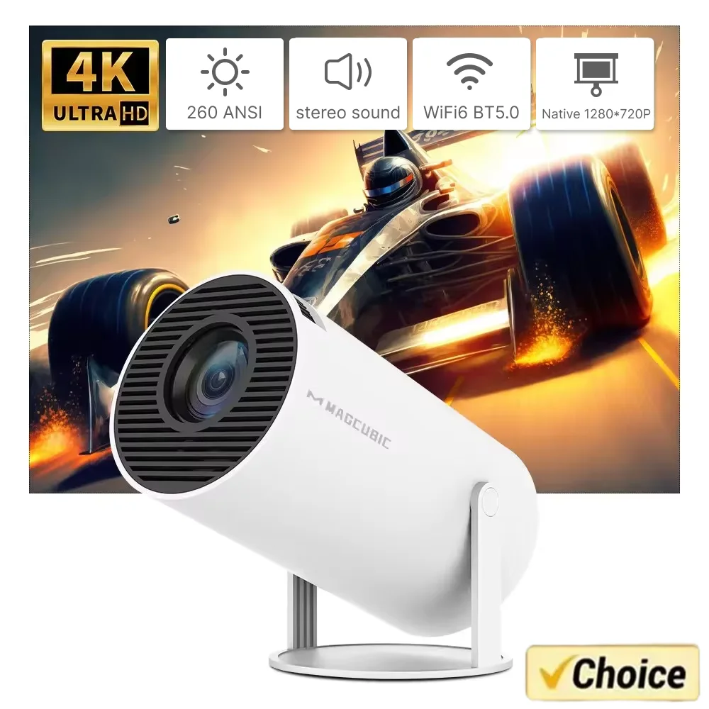 New 2024 4K Android 11 Dual Wifi6 200 ANSI Allwinner H713 BT5.0 1080P 1280*720P Home Cinema Outdoor portable Projetor