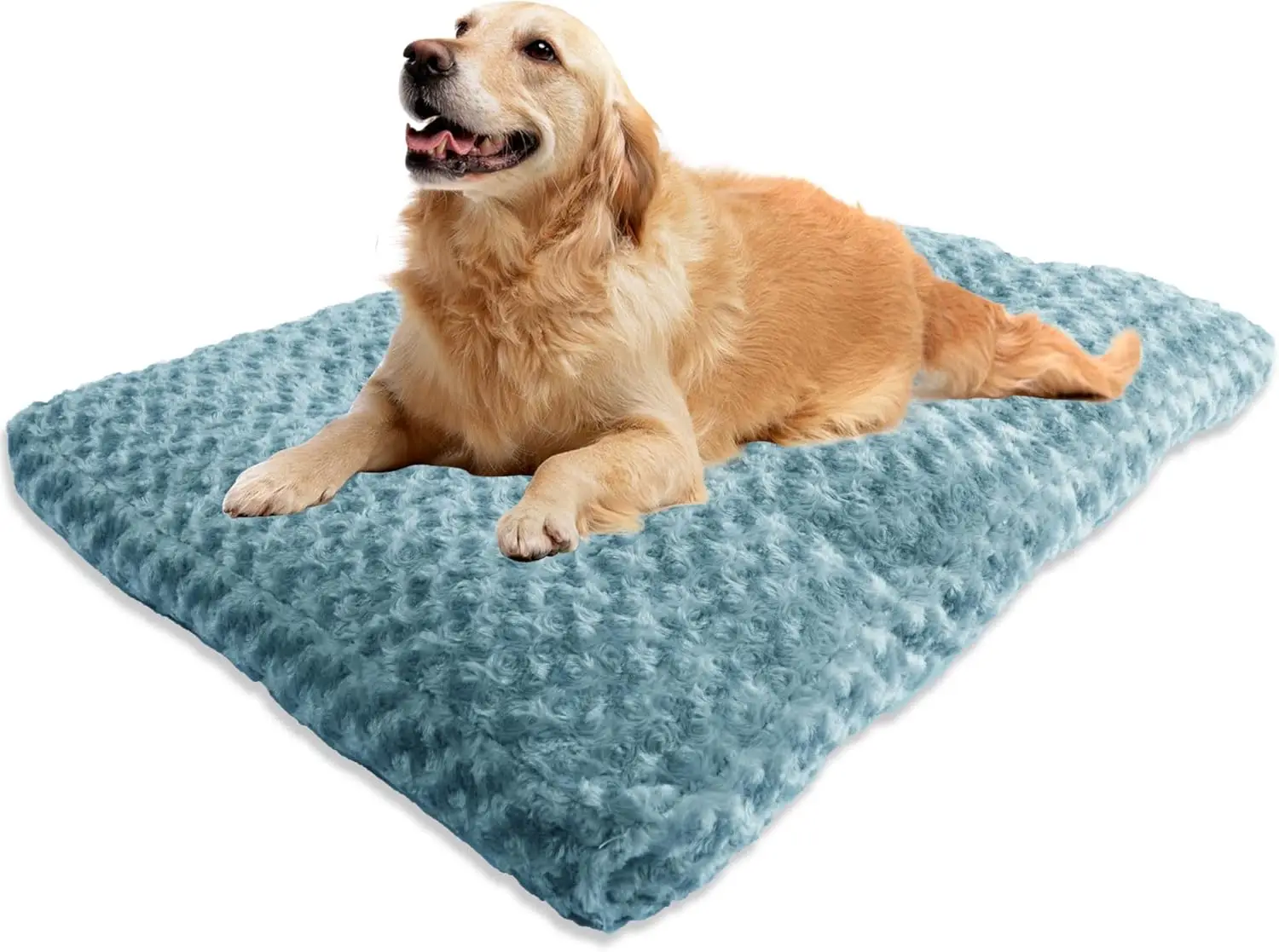 

Washable Dog Bed with Anti-Slip Bottom, Calming Pet Bed for Small to Large Dogs & Cats, Sea Blue (44.5''x32.7''x9.8'')