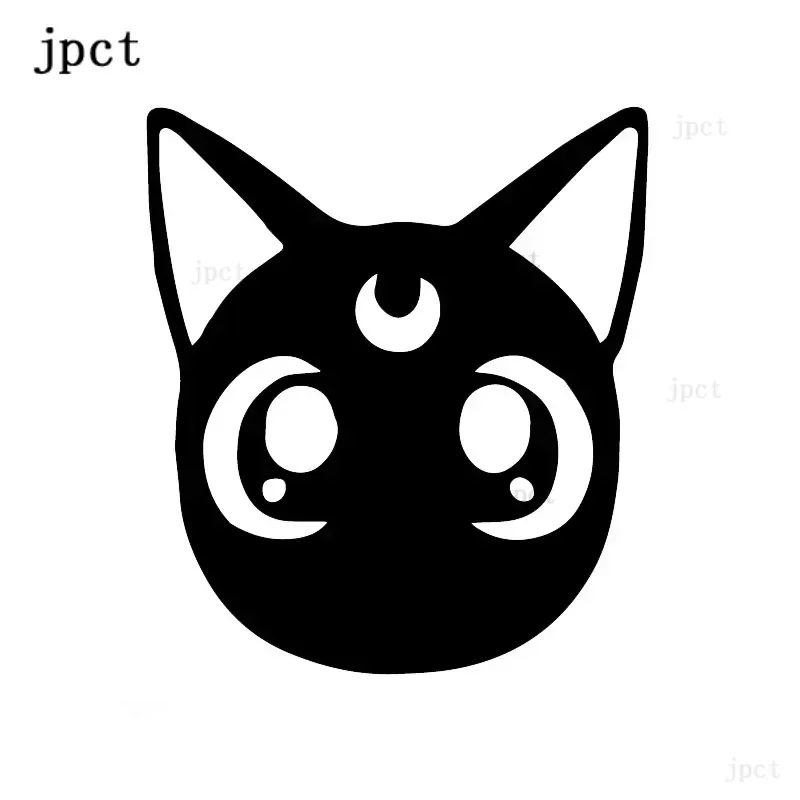 

CTCM 13.4x15.2cm cute Sailor Moon cat vinyl kitten pet decoration cartoon Black / silver c24-1695 waterproof Car Sticker