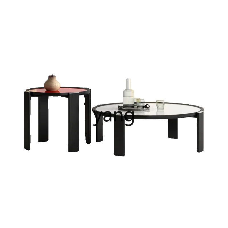 LMM original designer Italian minimalist living room size round coffee table combination