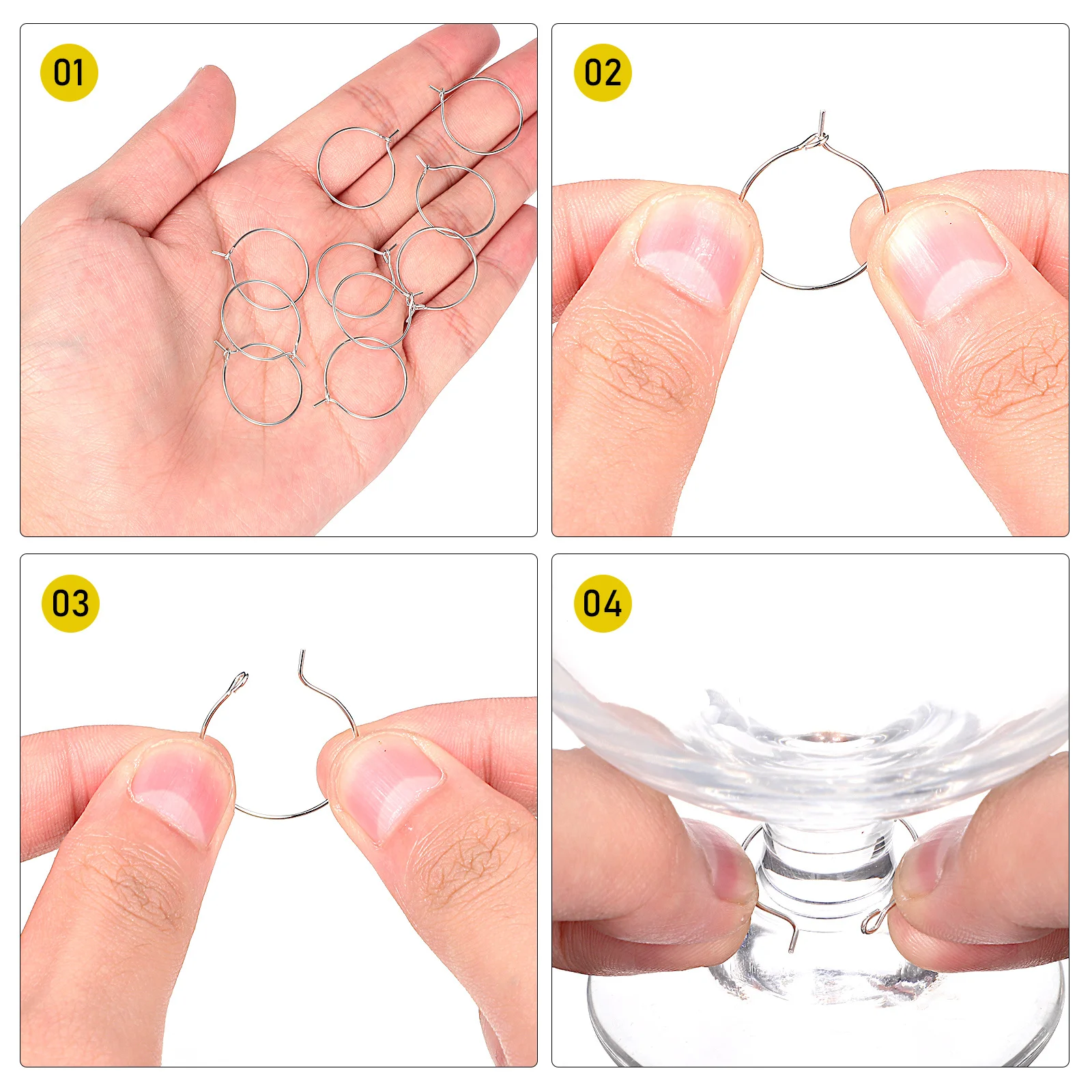 

200 pcs Earring Round Hoops Alloy Diy Jewelry Making Accessories Beading Circle Charms Open Bezel Findings Craft Rings