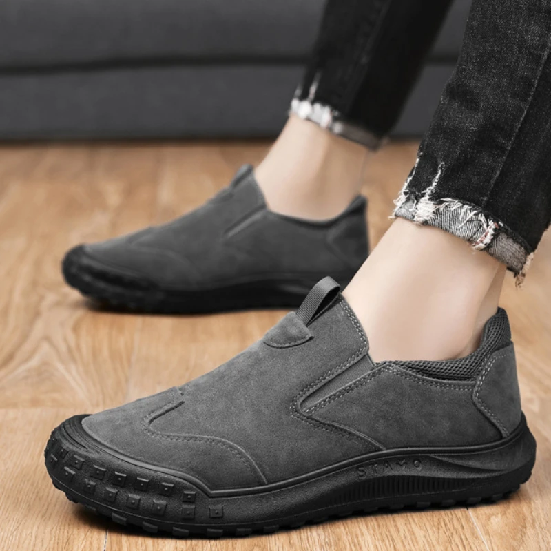 2024 New Men‘s Casual Shoes Sports Slip-On Flat Comfortable Sneakers Fashion Outdoor Trend Large Size Breathable Driving Shoes