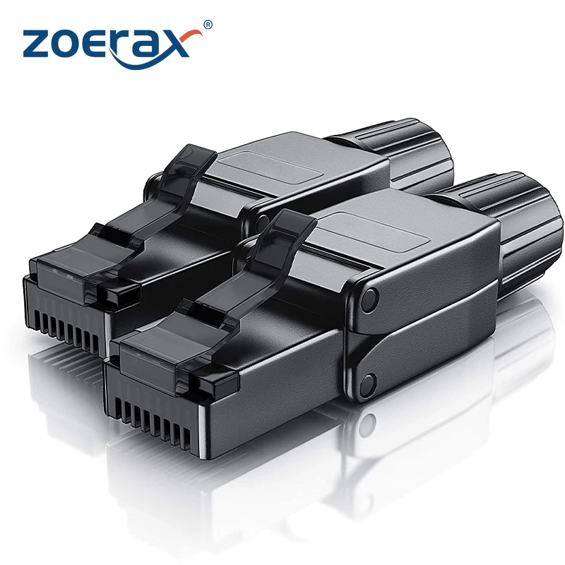 ZoeRax 2 szt. RJ45 Cat8 Cat7 Cat6a złącza narzędzie darmowe przemysłowy Ethernet Easy Jack ekranowana RJ45 modułowa wtyczka końcowa