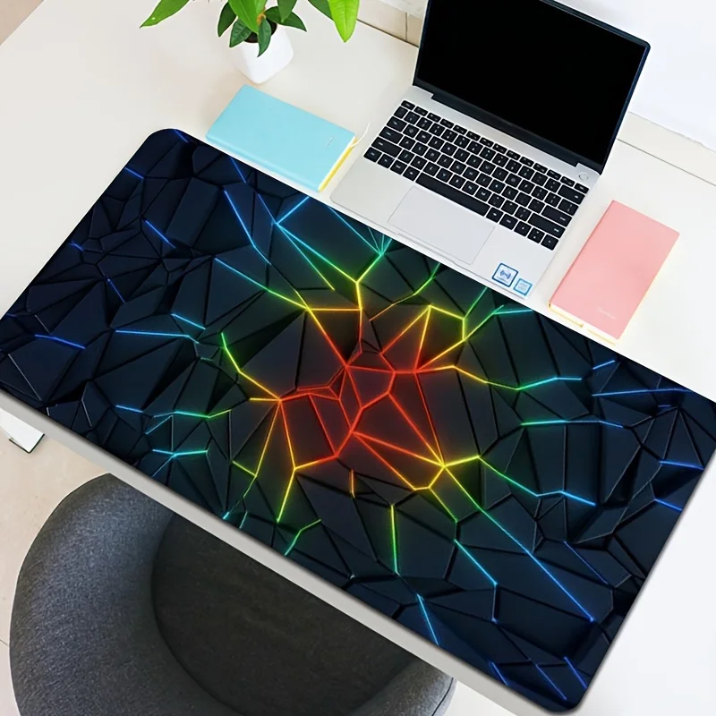 

Fashionable Mouse Pad Geometric Gaming desk pad Edge Keyboard Mat for Office Non-Slip Rubber Base for Gamers and Office Gift
