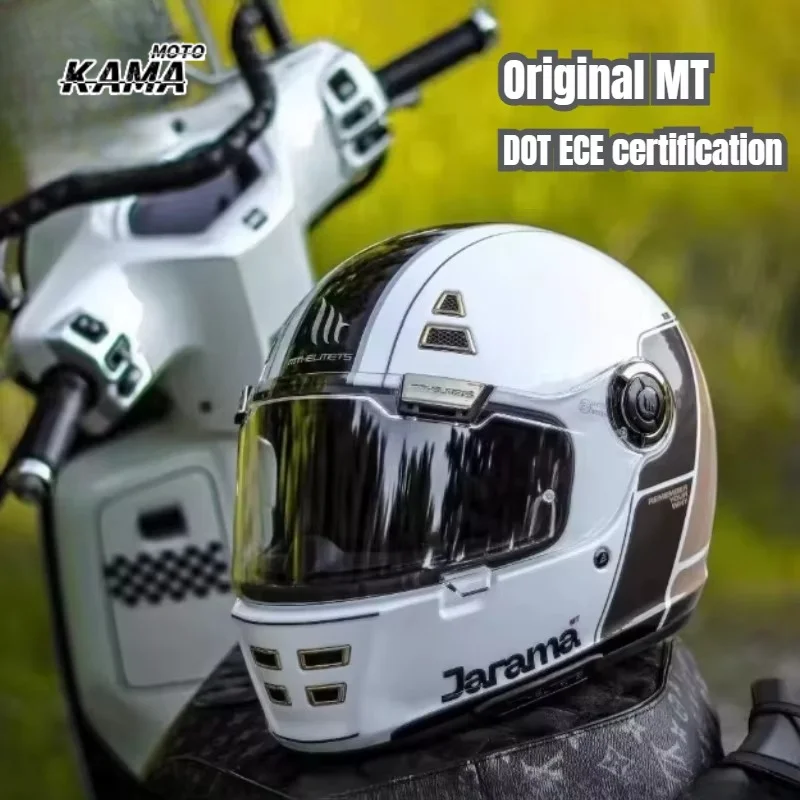 ECE DOT Certification MT Retro Motorcycle Helmet Galamar Motorcycle Full-face Helmet  Four-season Motobike for Men and Women
