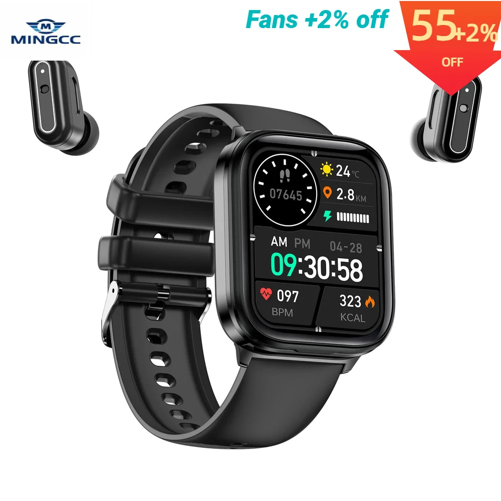 

Headphone Watch 2-in-1 Bluetooth Call Heart Rate Blood Oxygen Health Monitoring Exercise Tracker Smart Watch For Men And Women