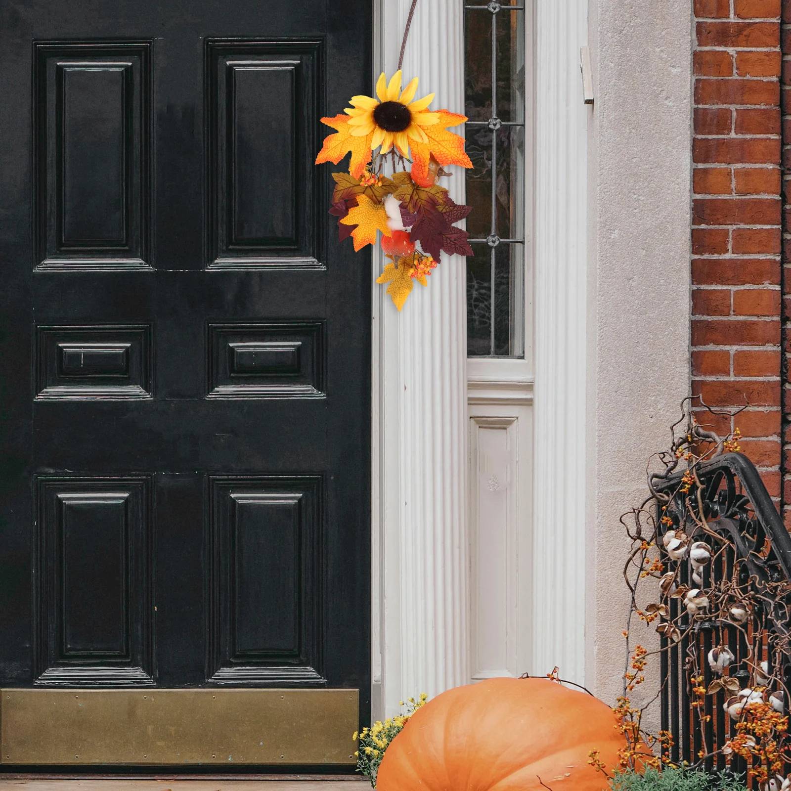 

Fall Harvest Swag Artificial Pumpkin Maple Leaf Hanging Ornament Thanksgiving Wall Decorative Autumn Pendant Thanksgiving Swag