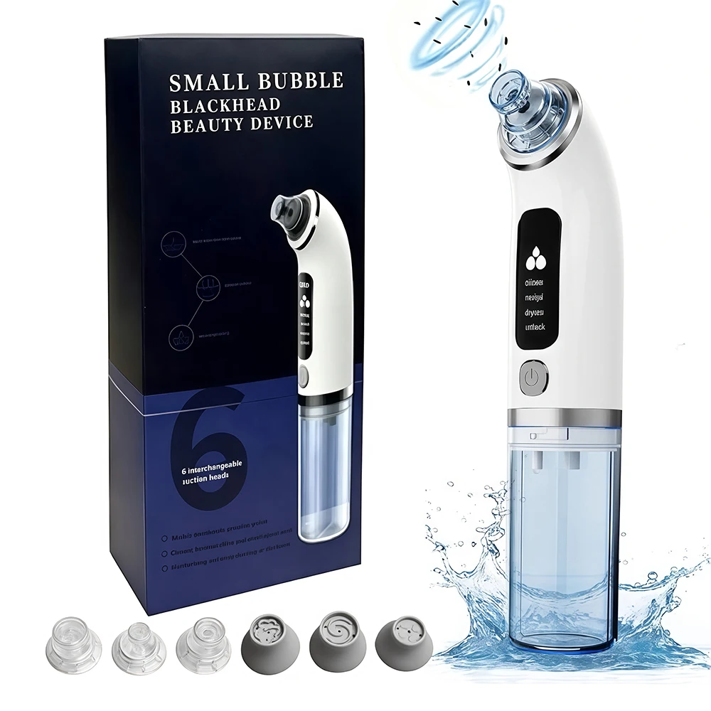 Blackhead Remover Vacuum,Electric Facial Pore Cleaner with 4 Adjustable Suction Level & 6 Replaceable Probes,Deep Skin Cleansing
