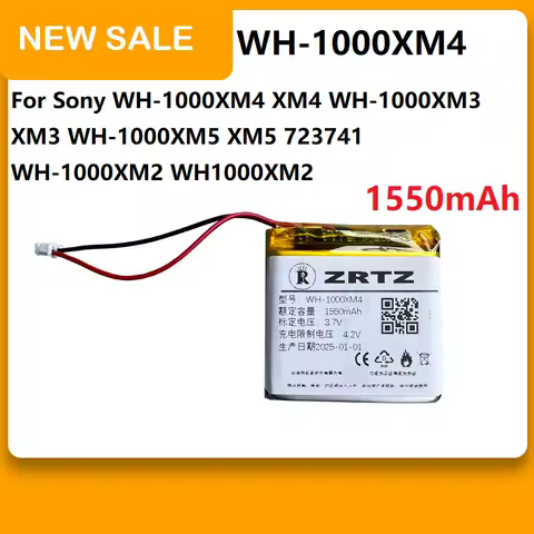 ZRTZ 1550mAh WH-1000XM4 Battery For Sony WH-1000XM4 XM4 WH-1000XM3 XM3 WH-1000XM5 XM5 723741 WH-1000XM2 WH1000XM2