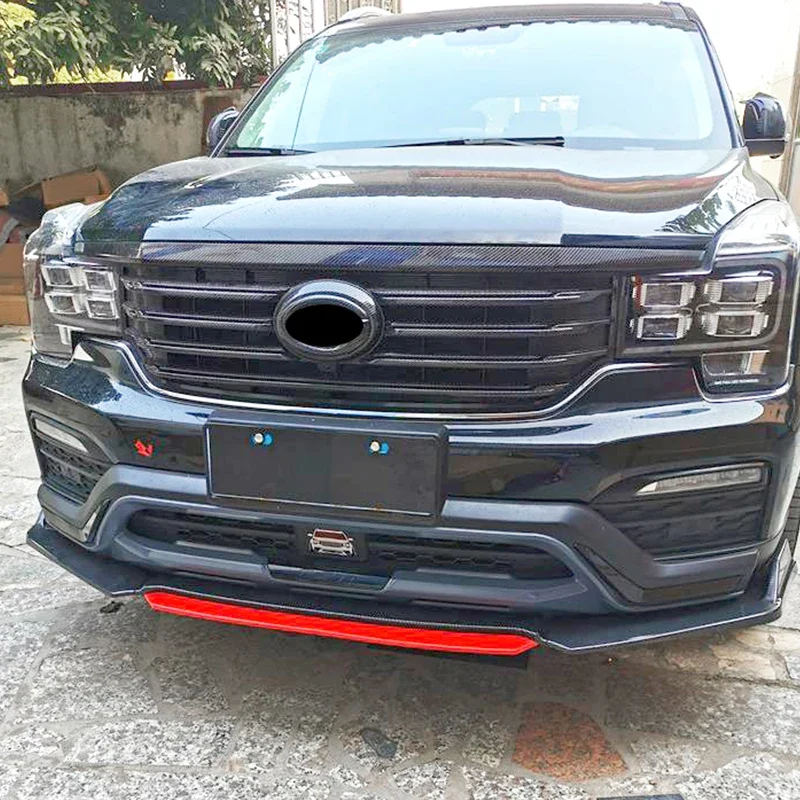 For Trumpchi GAC GS8 Front Bumper Lip Chin Spoiler Upgrade Exterior Bodykit PP Plastic 4Pcs Automobiles  Accessories 2017-2020