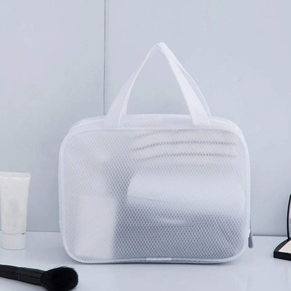 

Makeup Mesh Bag Zipper Purse High Capacity Travel Organizer Waterproof Toiletry Pouch Portable Storage For Handbag