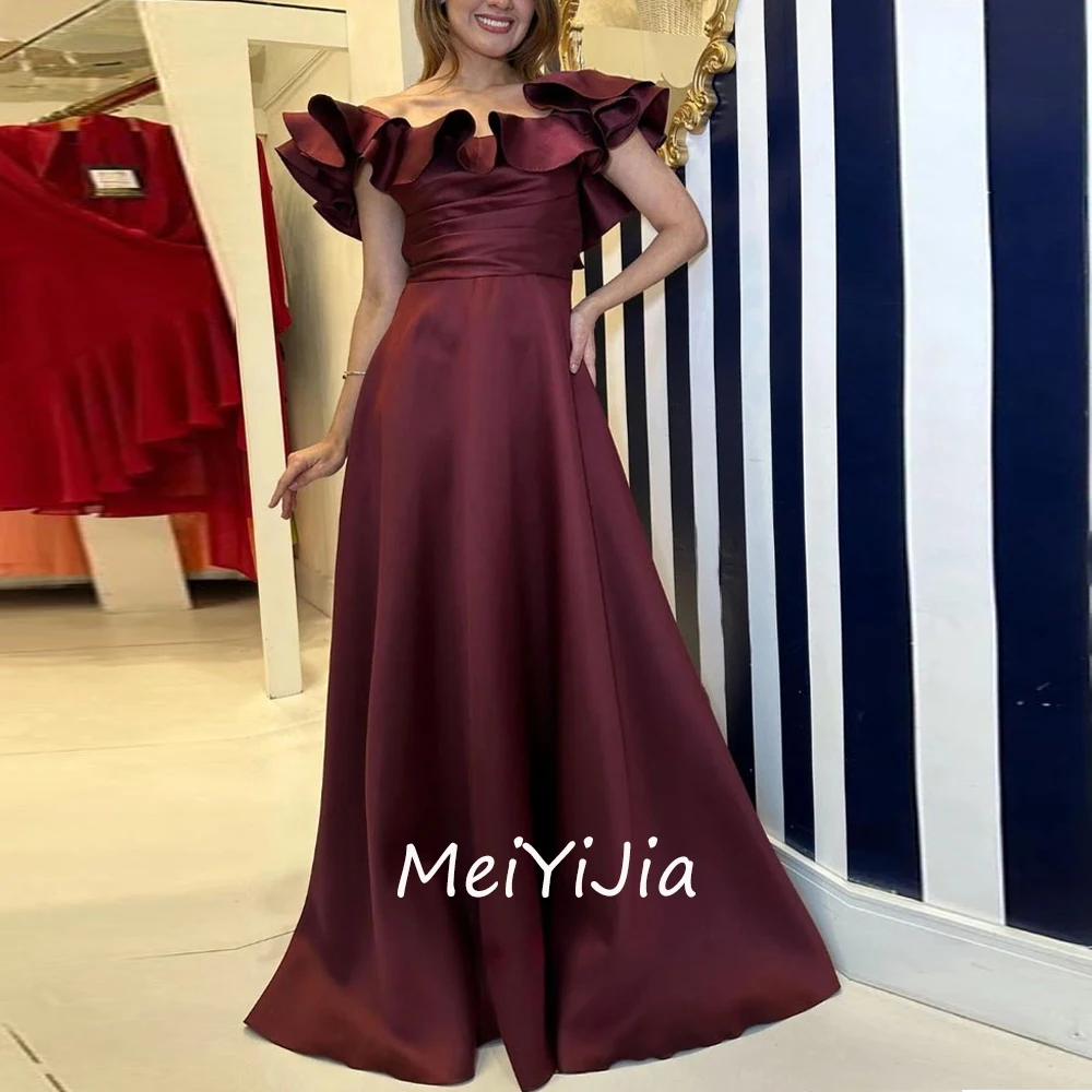 

Meiyijia Evening Dress Off-the-shoulder A-Line Backless Sleeveless Saudi Arabia Sexy Evening Birthday Club Outfits Summer 2024