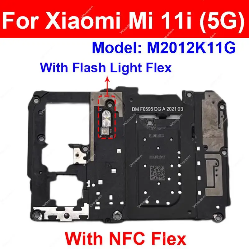 For Xiaomi Mi 11i 5G M2012K11G Antenna Signal Motherboard Cover with Flashlight Flex Cable NFC Wifi Mainboard Frame Housing Part