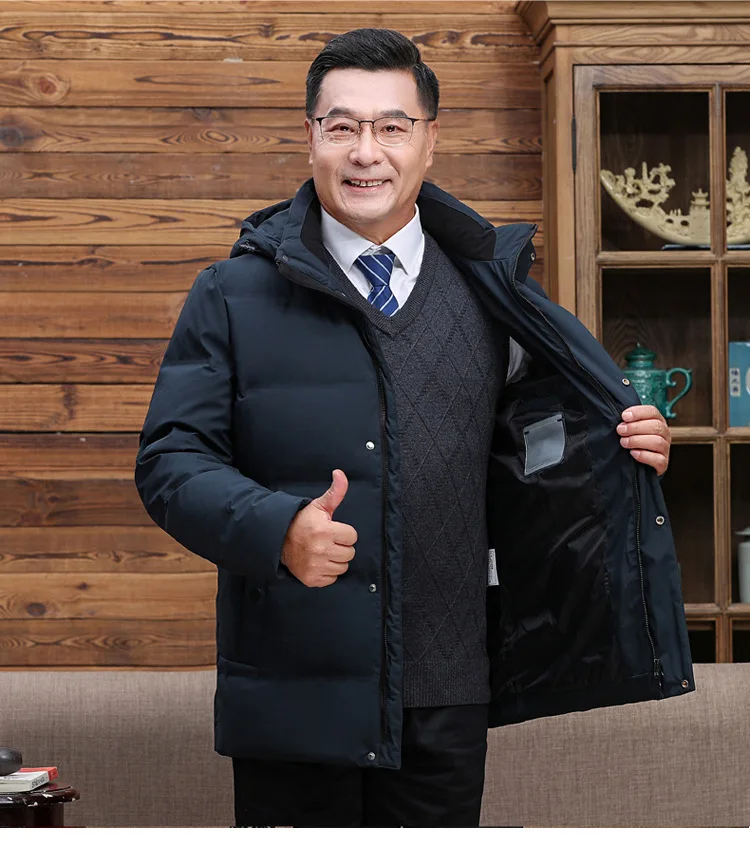 Men's Down Coats And Parkas Warm Winter Down Jacket Hooded High Quality Puffer Jacket Man Snow Peak Windproof Luxury Padding