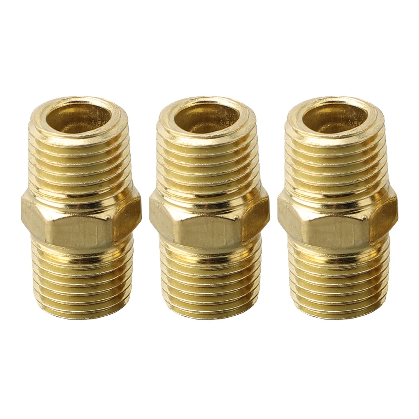 Brass Pipe Hex Nipple Fitting Quick Coupler Adapter 1/8 1/4 3/8 1/2 3/4 1 Male To Male Thread Water Oil Gas Connector