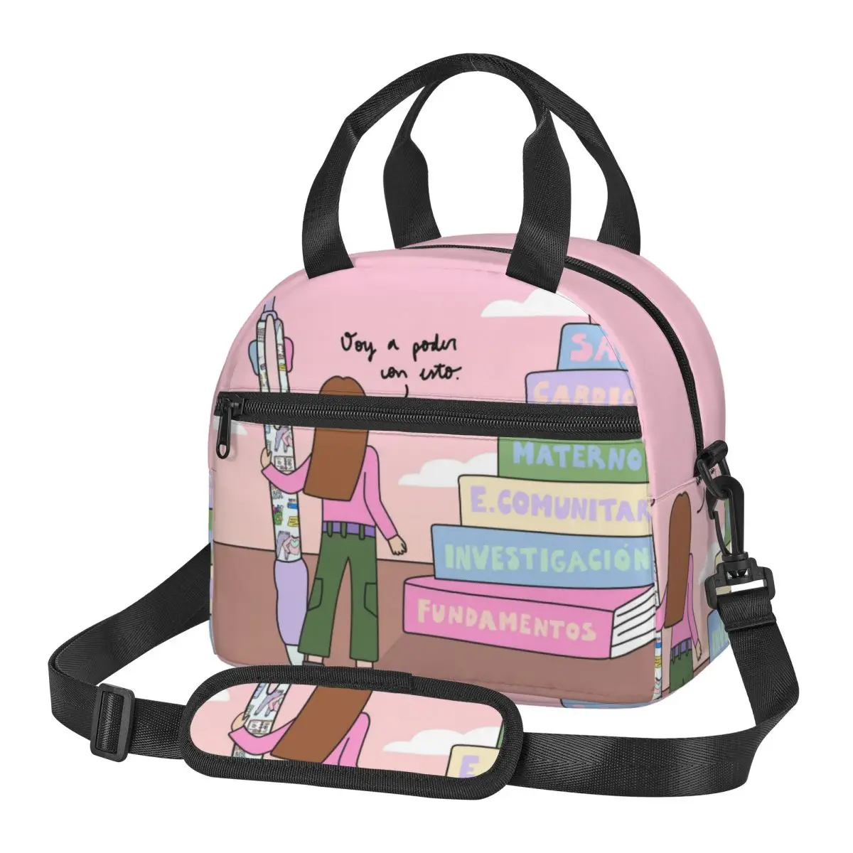 

Doctor Nurse Enfermera En Apuros Lunch Bags Large Capacity Bento Adjustable Shoulder Strap Tote Picnic Box