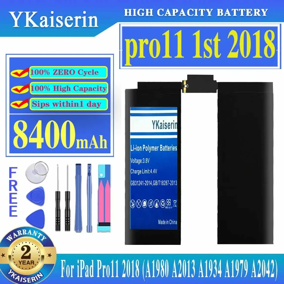 

Сменный аккумулятор ykaisin для iPad Pro 11 2018 A1980/A2013/A1934/A1979/A2042/2020/A2228/A2230/A2231 2rd 2th