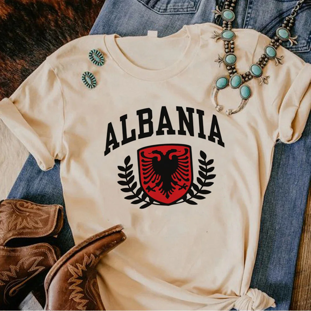 Albania t-shirts women summer anime Japanese Tee female y2k designer streetwear clothes