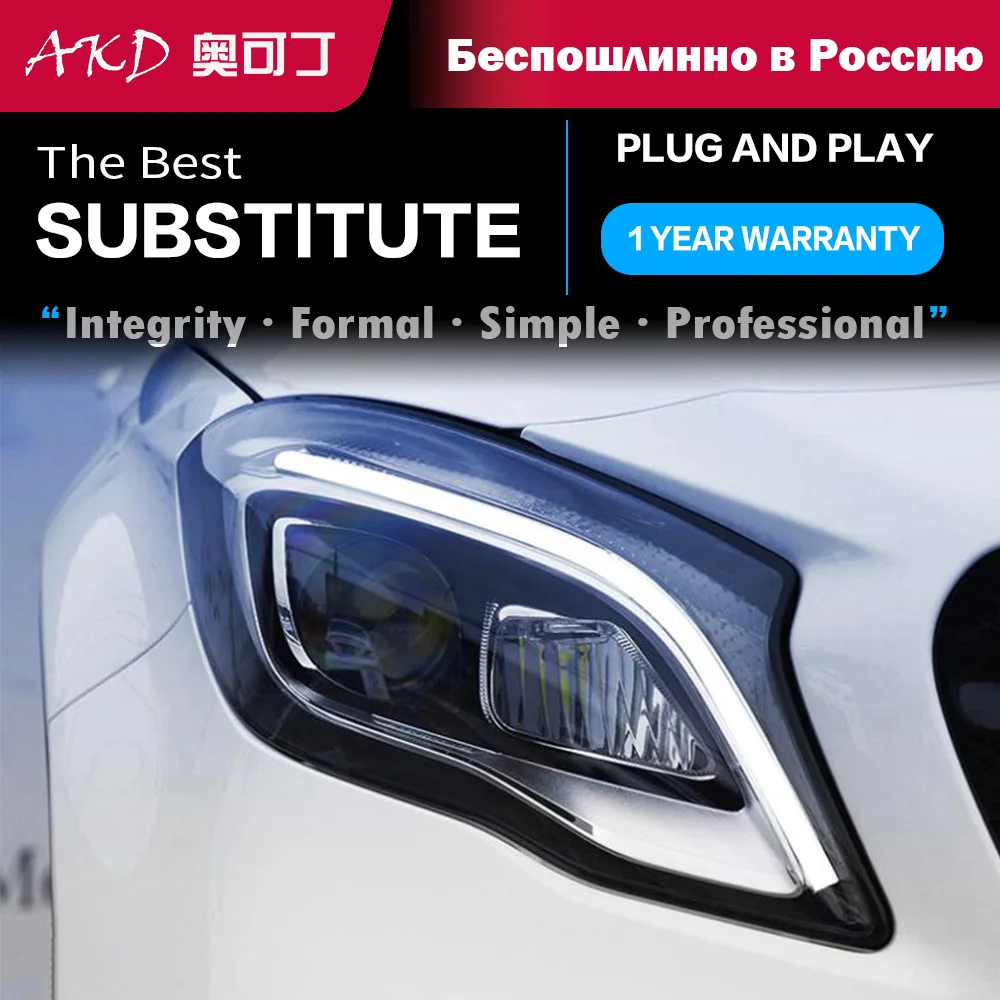 Auto Parts For Benz GLA 200 220 260 Headlights 2015-2019 latest Styling LED DRL Dual Projector Car Accesorios Modified